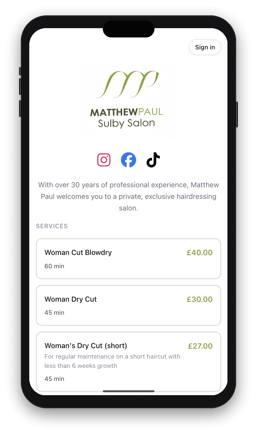 A branded booking page your clients will love